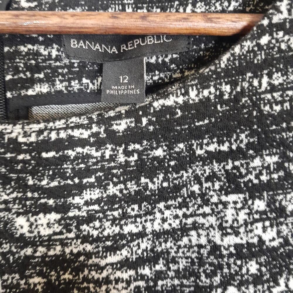 Banana Republic Black White Stretch Dress Women 12 Classic Corpcore Business - Picture 3 of 7